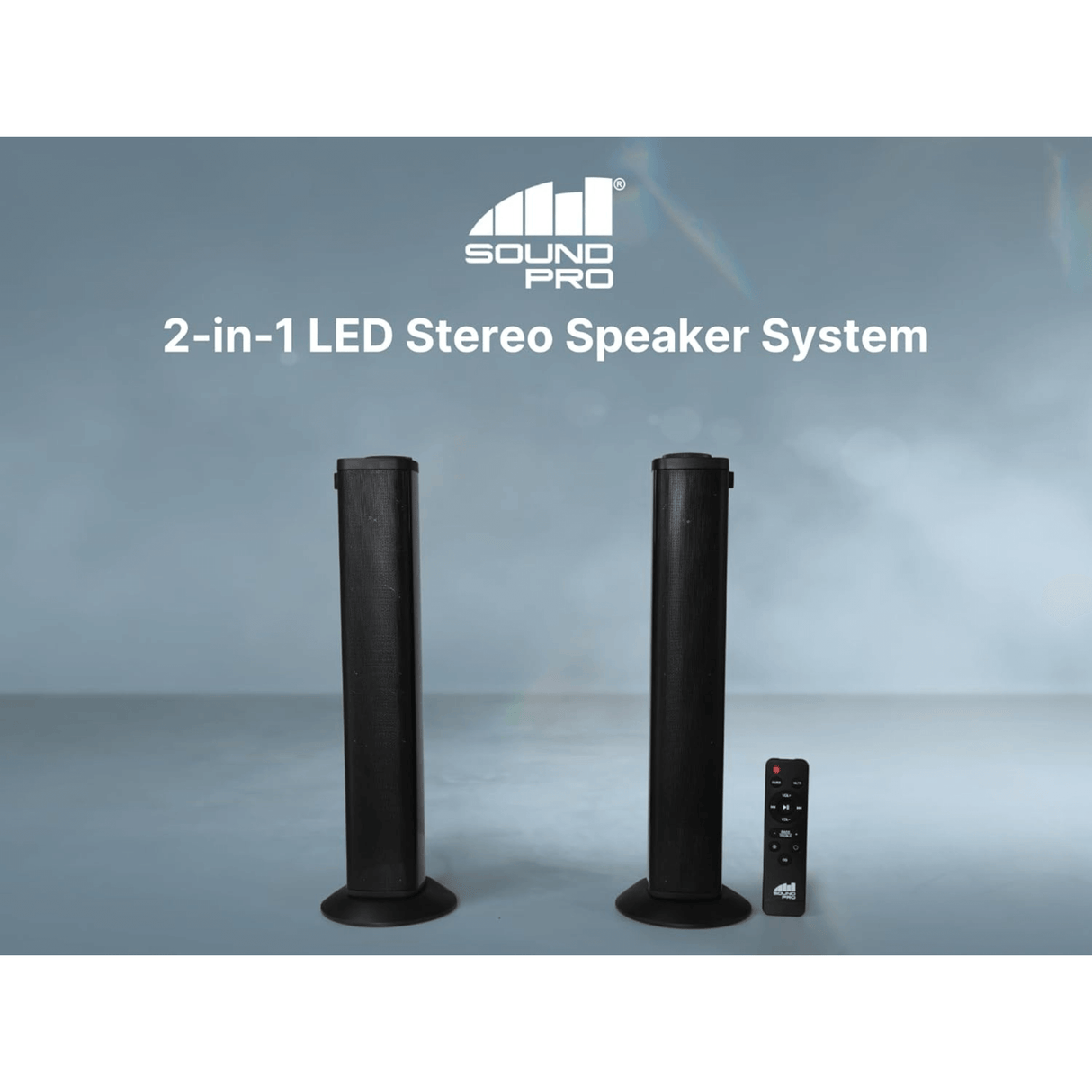 SoundPro 2-in-1 LED BT Stereo Speaker System with RGB Lighting Effects