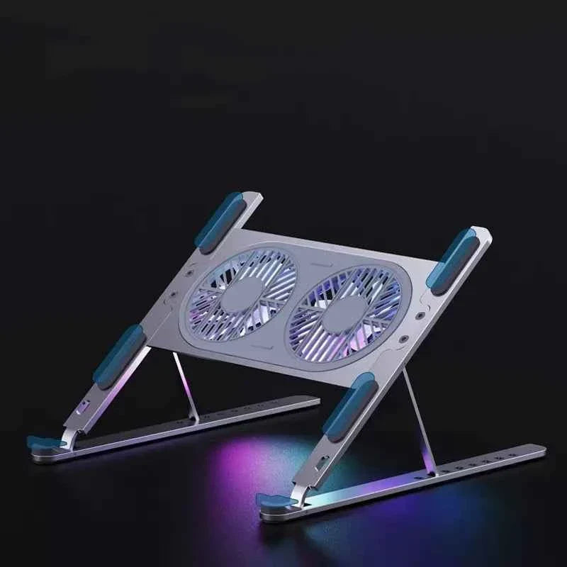 Desktop Aluminum Alloy Adjustable Big Fans Cooling Laptop Stand for 14 to 17.3inch Laptops