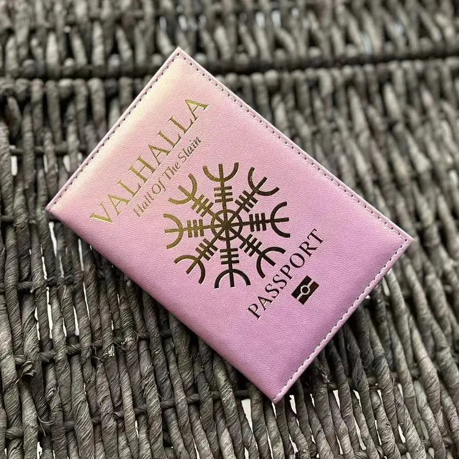 Vikings Valhalla Passport Cover Norse Mythology Passport Holder for Hall of The Slain Passport Cover Travel