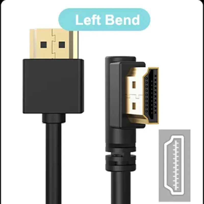 90 Degree HDMI 2.0 Cable - Graphene Enhanced for Space-Saving Installations | 8K, 3D & High Refresh Rate Aux Cable Hdmi Cable