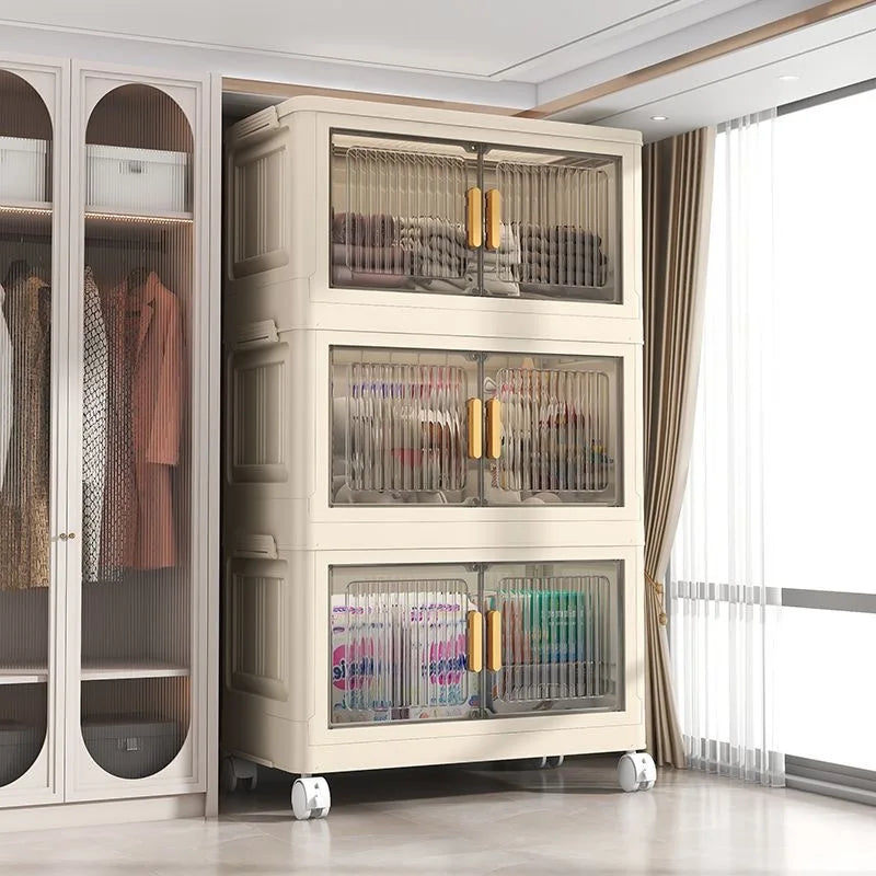 1/2/3/4/5 layers Multifunction Storage Cabinet Foldable Dustproof Wardrobe Easy-to-Install Storage Boxes