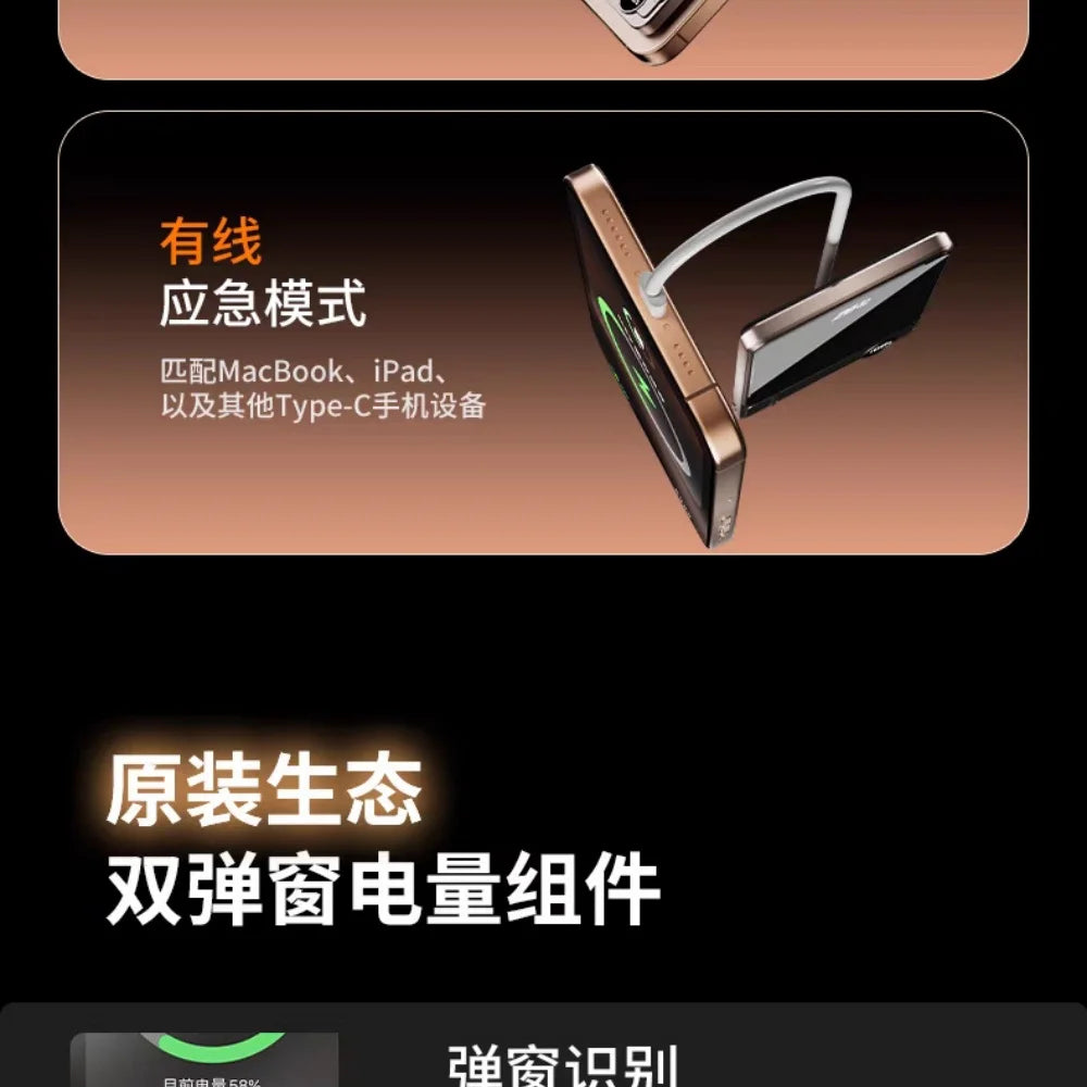 Ultra Slim 10000mAh Magnetic Power Bank CCC Certified Fast Charger for iPhone Watch Wireless Portable Battery For Samsung