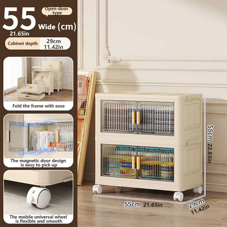 1/2/3/4/5 layers Multifunction Storage Cabinet Foldable Dustproof Wardrobe Easy-to-Install Storage Boxes