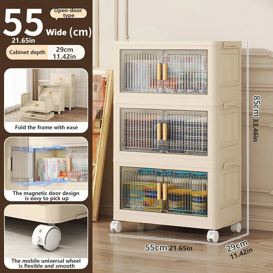 1/2/3/4/5 layers Multifunction Storage Cabinet Foldable Dustproof Wardrobe Easy-to-Install Storage Boxes