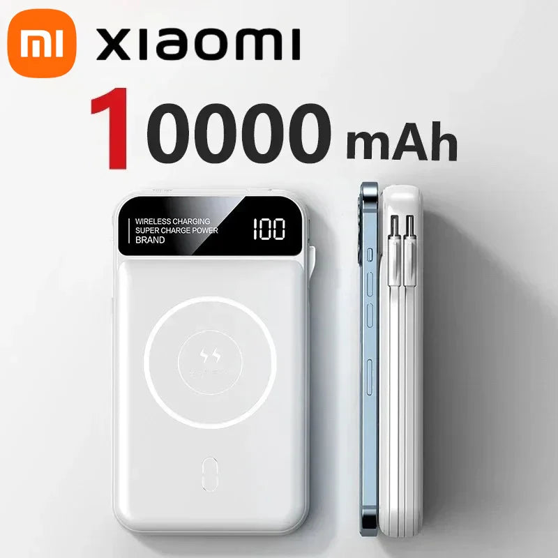 Xiaomi 50000mAh Portable Wireless Charging Power Bank Magnetic Charging Built-in Wire Mobile Phone Battery For Iphone Samsung
