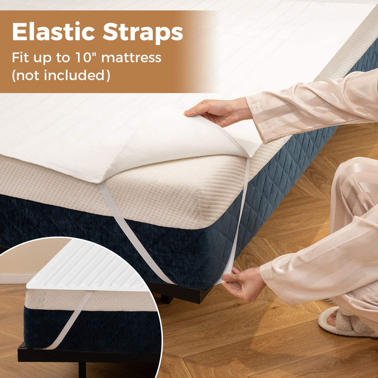 Safe Electric Heated Mattress Pad with 4 Size 8 Temperature 10-Hour Timer