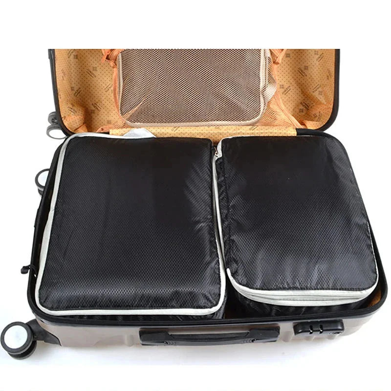 Travel Compression Packing Cubes Suitcase Luggage Organizer Set Zipper Foldable Storage Bag for Clothes Shoes Travel Accessories