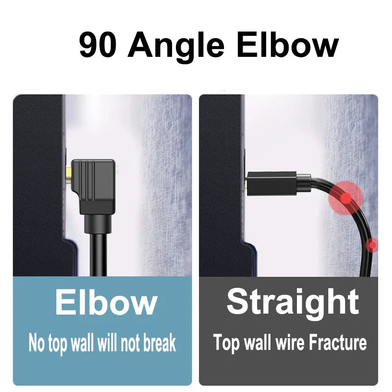 90 Degree HDMI 2.0 Cable - Graphene Enhanced for Space-Saving Installations | 8K, 3D & High Refresh Rate Aux Cable Hdmi Cable