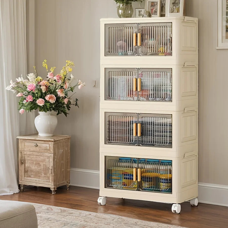 1/2/3/4/5 layers Multifunction Storage Cabinet Foldable Dustproof Wardrobe Easy-to-Install Storage Boxes