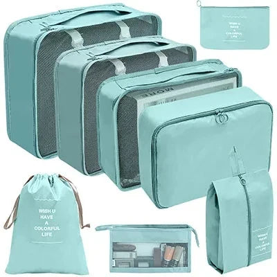 8/9/10/11 Pcs Set Travel Organizer Storage Bags Suitcase Packing Cubes Set Cases Portable Luggage Clothe Shoe Tidy Pouch Folding