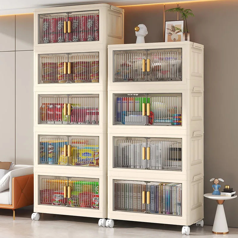 1/2/3/4/5 layers Multifunction Storage Cabinet Foldable Dustproof Wardrobe Easy-to-Install Storage Boxes