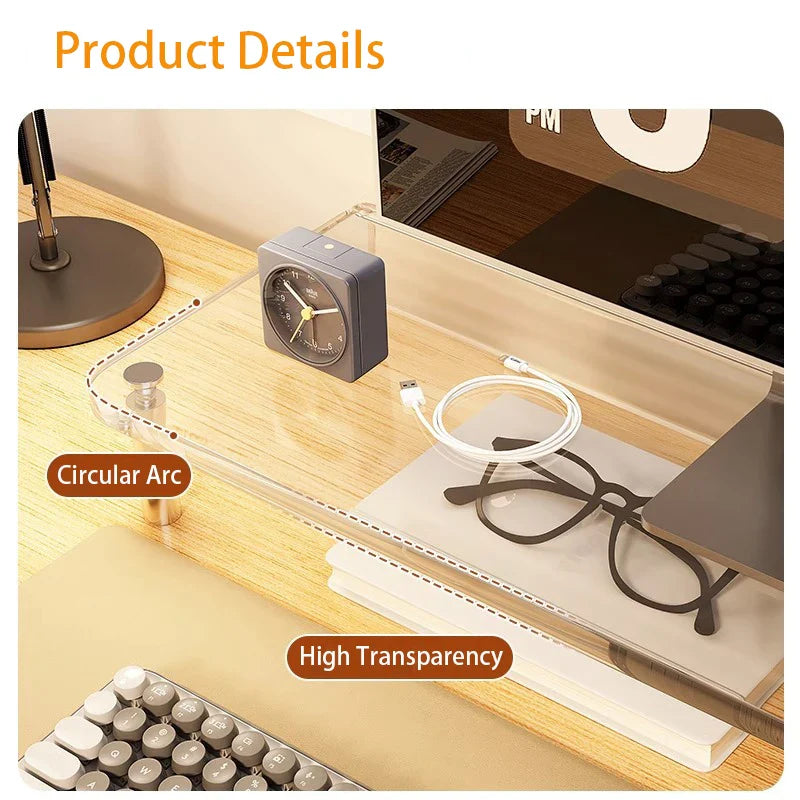 Transparent Acrylic Desktop Organizer Desktop Items Shelf Computer Monitor Heightening Shelf To Protect The Cervical Spine