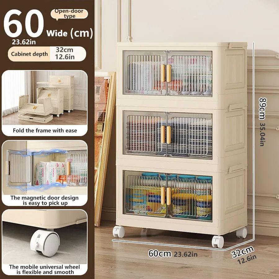 1/2/3/4/5 layers Multifunction Storage Cabinet Foldable Dustproof Wardrobe Easy-to-Install Storage Boxes