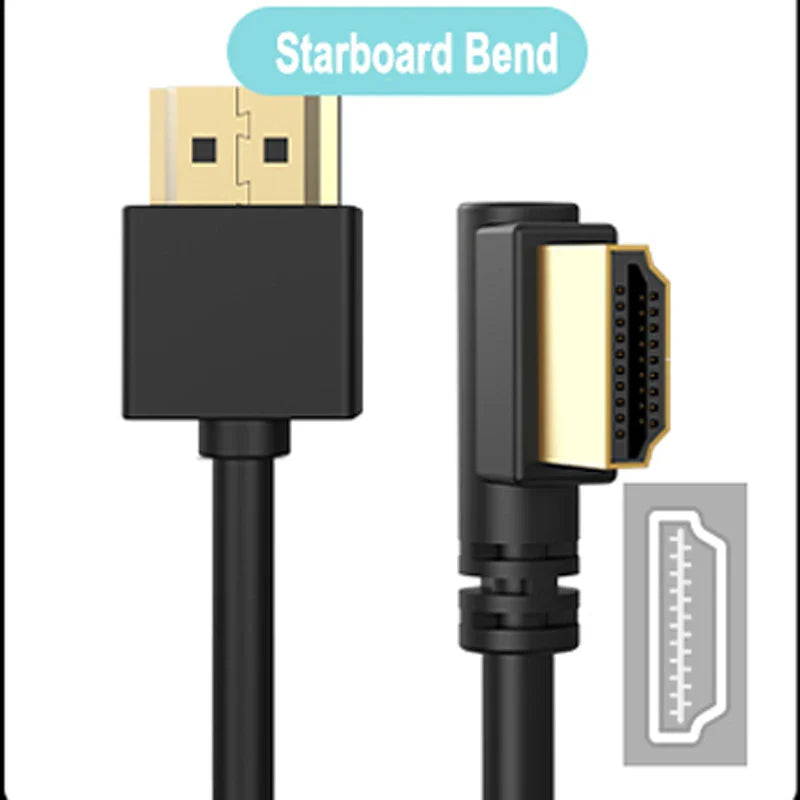 90 Degree HDMI 2.0 Cable - Graphene Enhanced for Space-Saving Installations | 8K, 3D & High Refresh Rate Aux Cable Hdmi Cable