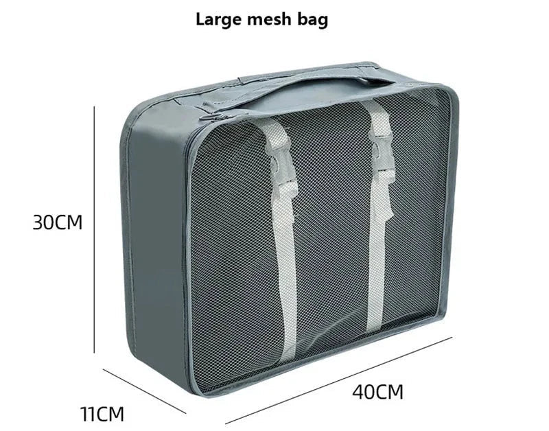 8/9/10/11 Pcs Set Travel Organizer Storage Bags Suitcase Packing Cubes Set Cases Portable Luggage Clothe Shoe Tidy Pouch Folding
