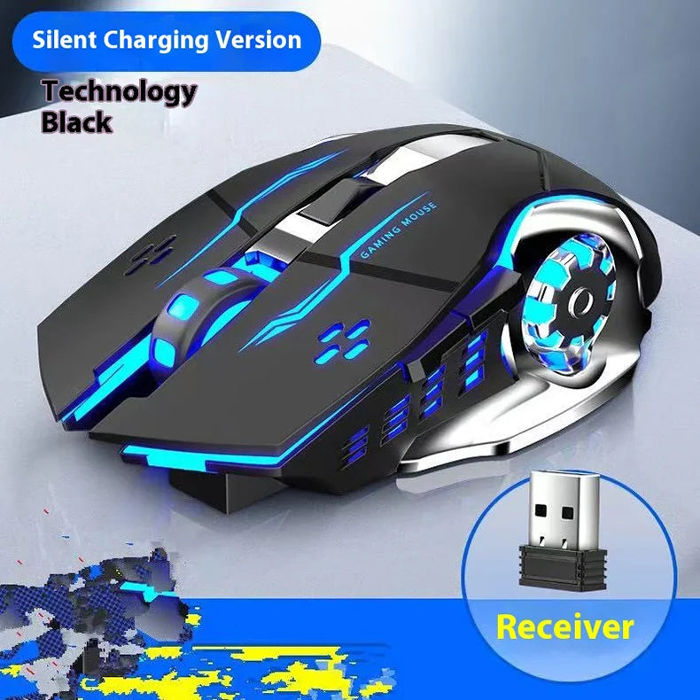 Rechargeable Wireless Mouse Gaming Computer Silent Bluetooth Mouse USB Mechanical E-Sports Backlight PC Gamer Mouse For Computer