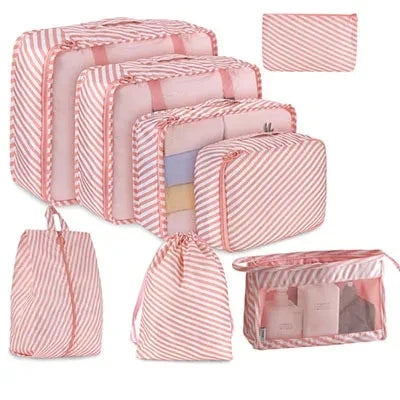 8/9/10/11 Pcs Set Travel Organizer Storage Bags Suitcase Packing Cubes Set Cases Portable Luggage Clothe Shoe Tidy Pouch Folding