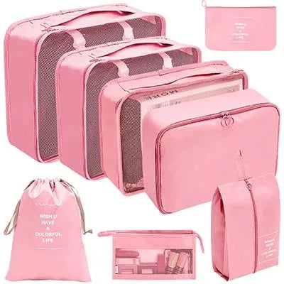 8/9/10/11 Pcs Set Travel Organizer Storage Bags Suitcase Packing Cubes Set Cases Portable Luggage Clothe Shoe Tidy Pouch Folding