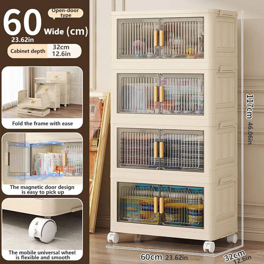 1/2/3/4/5 layers Multifunction Storage Cabinet Foldable Dustproof Wardrobe Easy-to-Install Storage Boxes