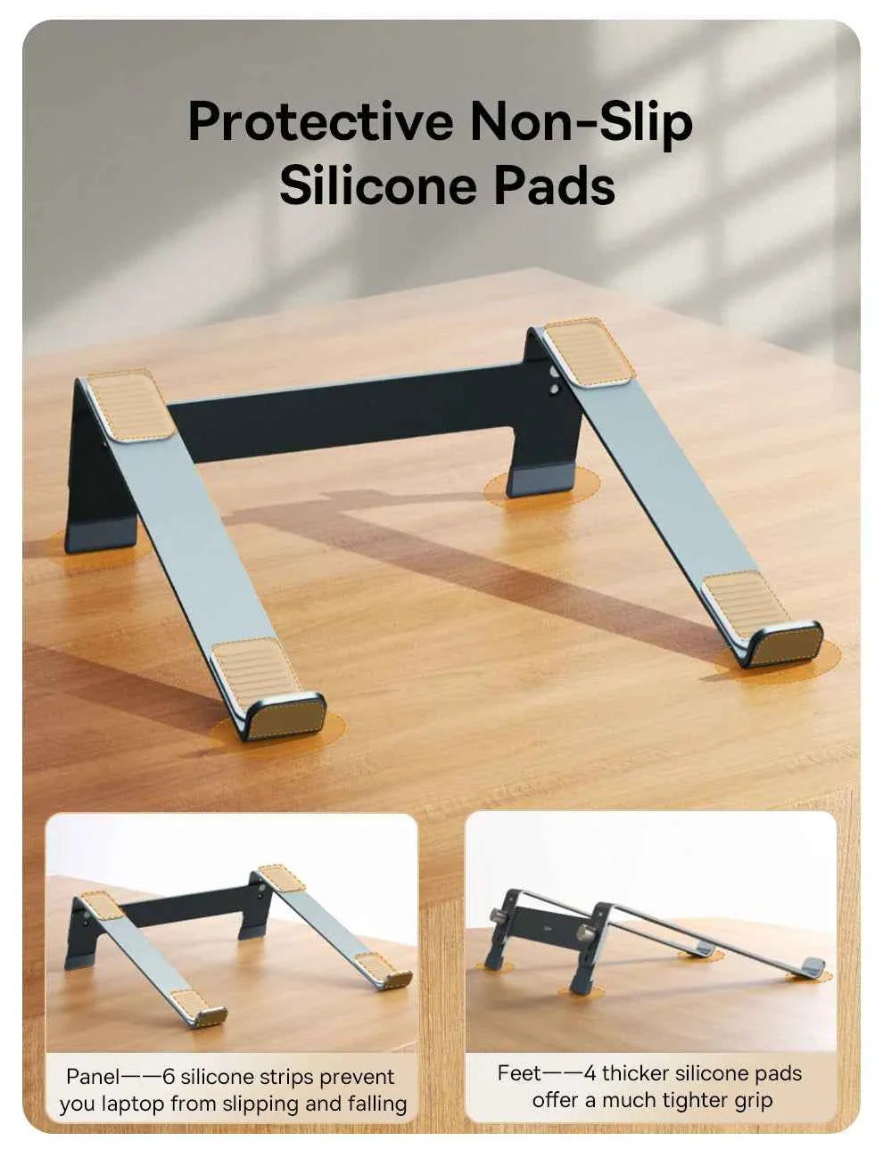 Baseus Laptop Stand Support for Notebook Aluminum Alloy 4 Gears Adjustable Vertical Stand For Macbook Air Pro 17'' Laptop Stand