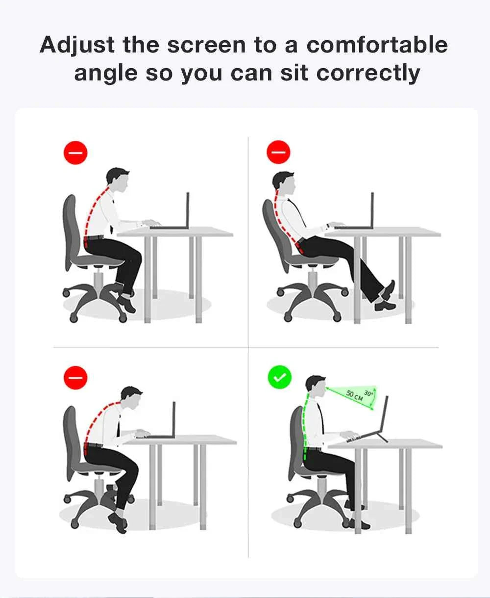 Aluminum Alloy Magnetic Laptop Stand With 8-Level Adjustment, Ventilation and Heat Dissipation, Equipped With Silicone Anti-Slip