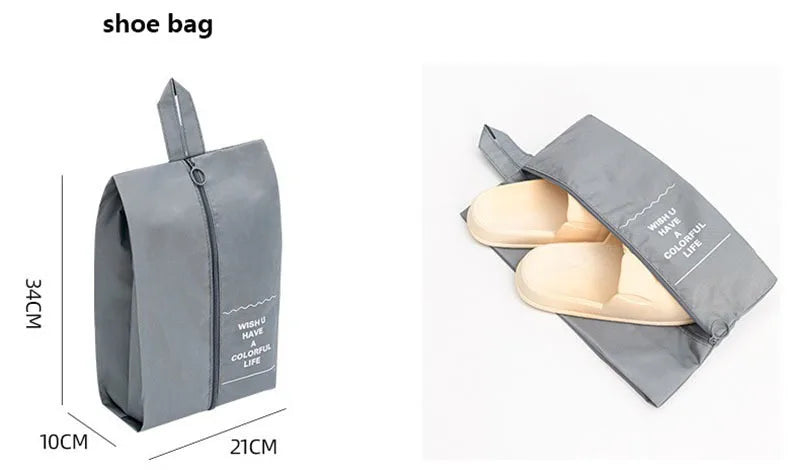 8/9/10/11 Pcs Set Travel Organizer Storage Bags Suitcase Packing Cubes Set Cases Portable Luggage Clothe Shoe Tidy Pouch Folding