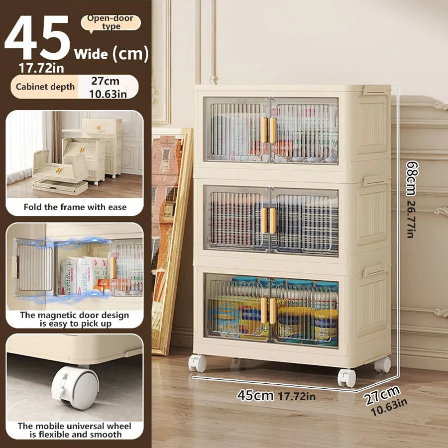 1/2/3/4/5 layers Multifunction Storage Cabinet Foldable Dustproof Wardrobe Easy-to-Install Storage Boxes