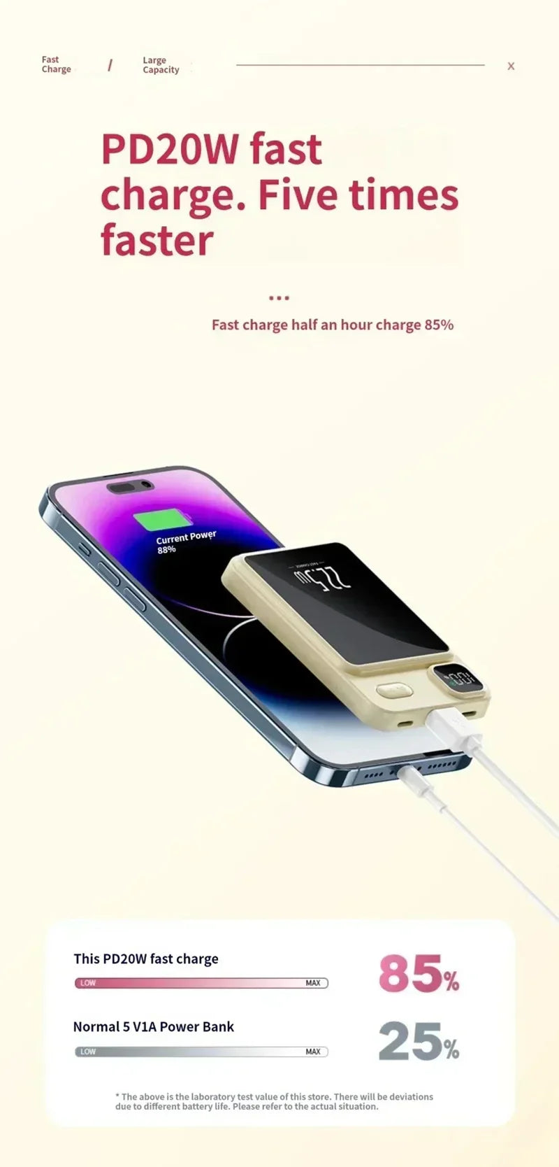 OnePlus 50000mAh Magnetic Wireless Charger Power Bank External Battery Fast Charging PowerBank For Android iPhone 15 16 Xiaomi
