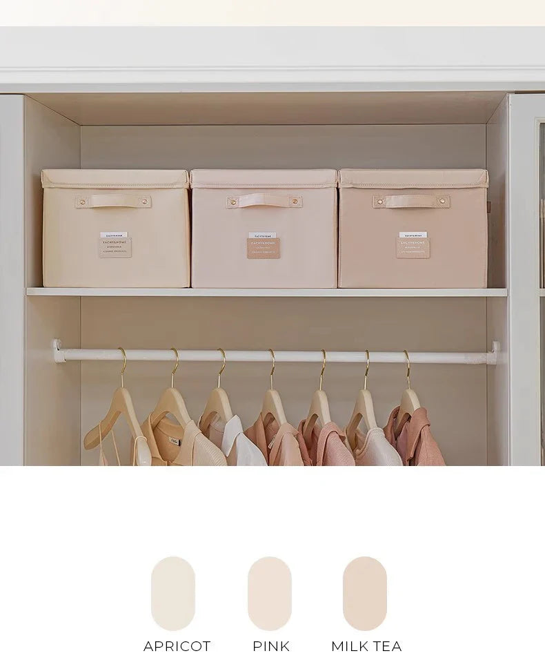 Fabric Foldable Storage Box With Lid Organizer For Clothes Large Capacity Quilt Blanket Toy Storage Closet Wardrobe Organizer