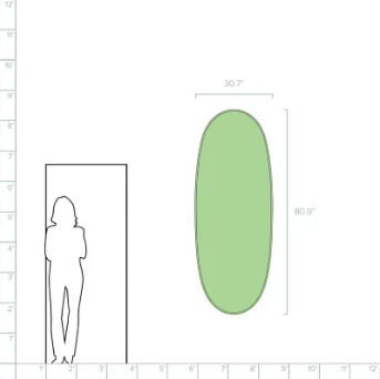 FLOS LA Plus Belle Plug US Brill Wall Mounted LED Mirror Silver 80" Aluminum Frame FU368164A (New)