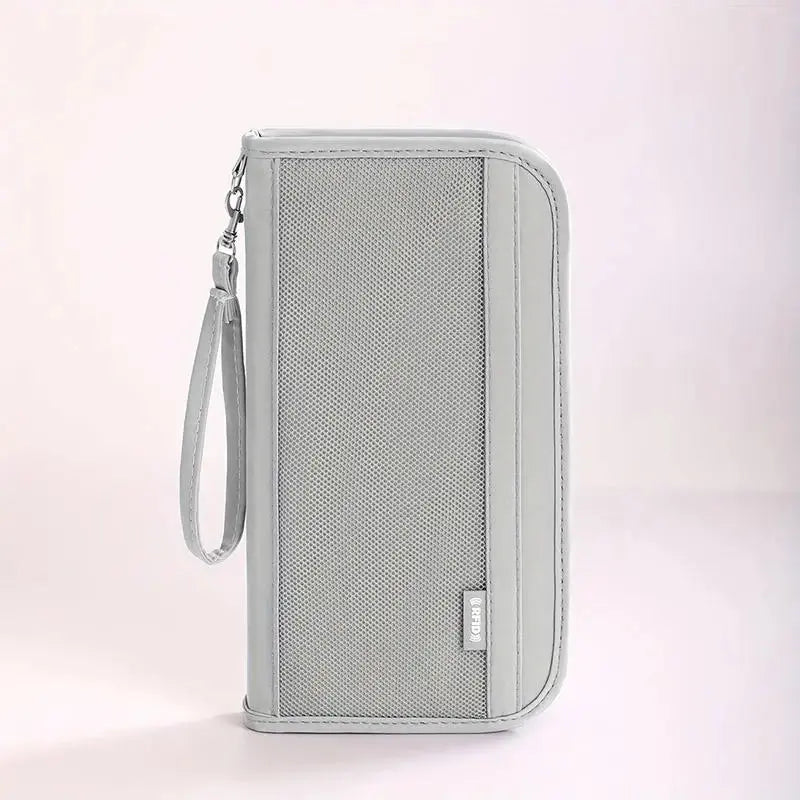 Boarding Passport Ticket Organizer - Secure passport wallet with multiple card slots and quick scan ID, RFID blocking-tan