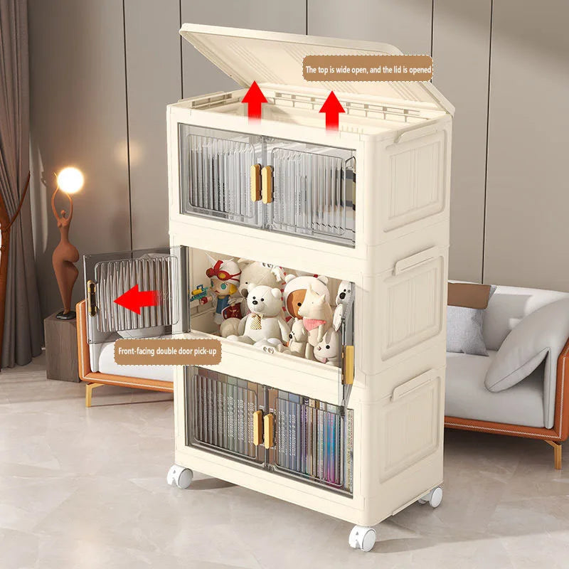 1/2/3/4/5 layers Multifunction Storage Cabinet Foldable Dustproof Wardrobe Easy-to-Install Storage Boxes