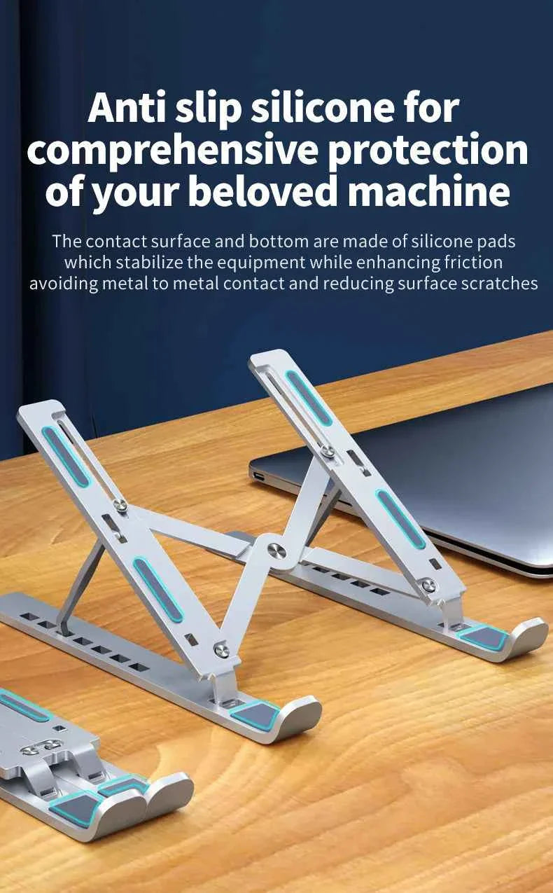 Metal Portable Foldable Laptop Stand Adjustable Notebook Holder Aluminum AD028