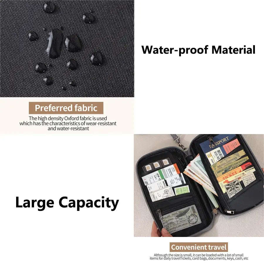 Passport Holder Bag Family Rfid Blocking Passport Wallet Travel Essentials Wallet Travel Document Organizer Credit Cards Case