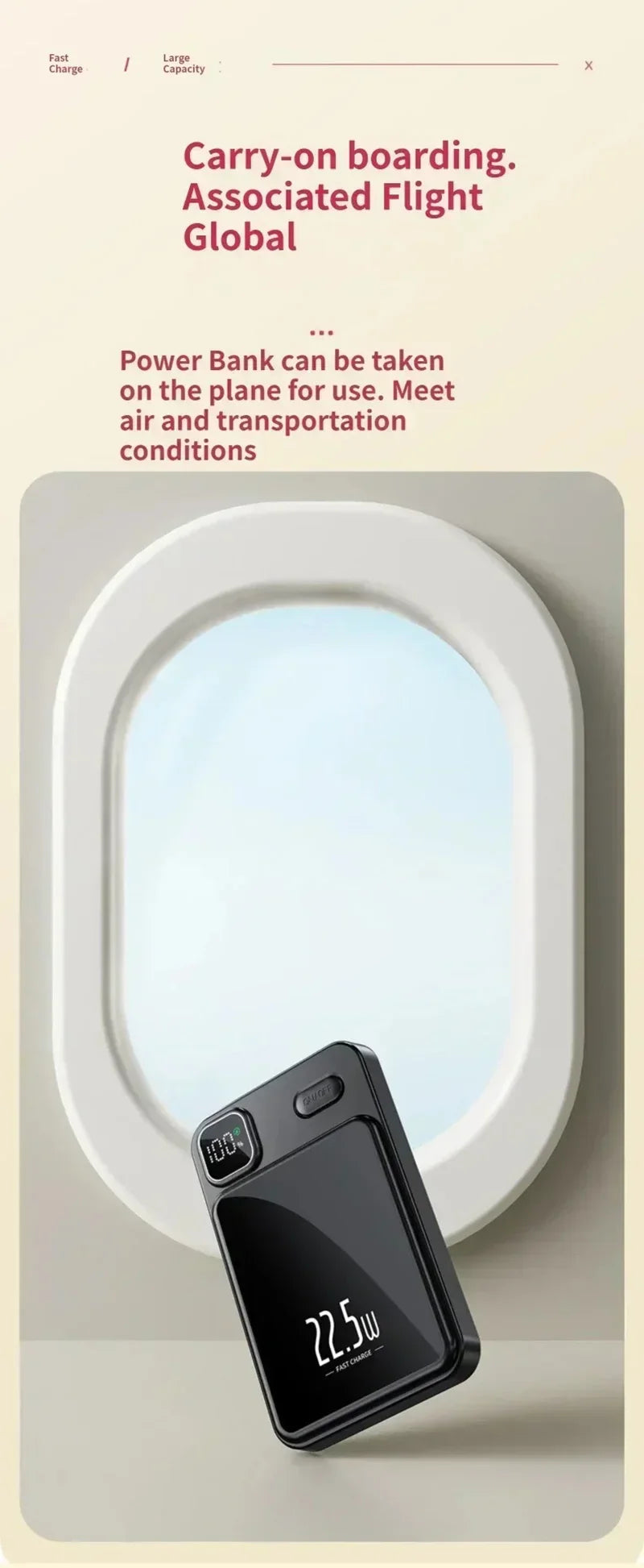 OnePlus 50000mAh Magnetic Wireless Charger Power Bank External Battery Fast Charging PowerBank For Android iPhone 15 16 Xiaomi