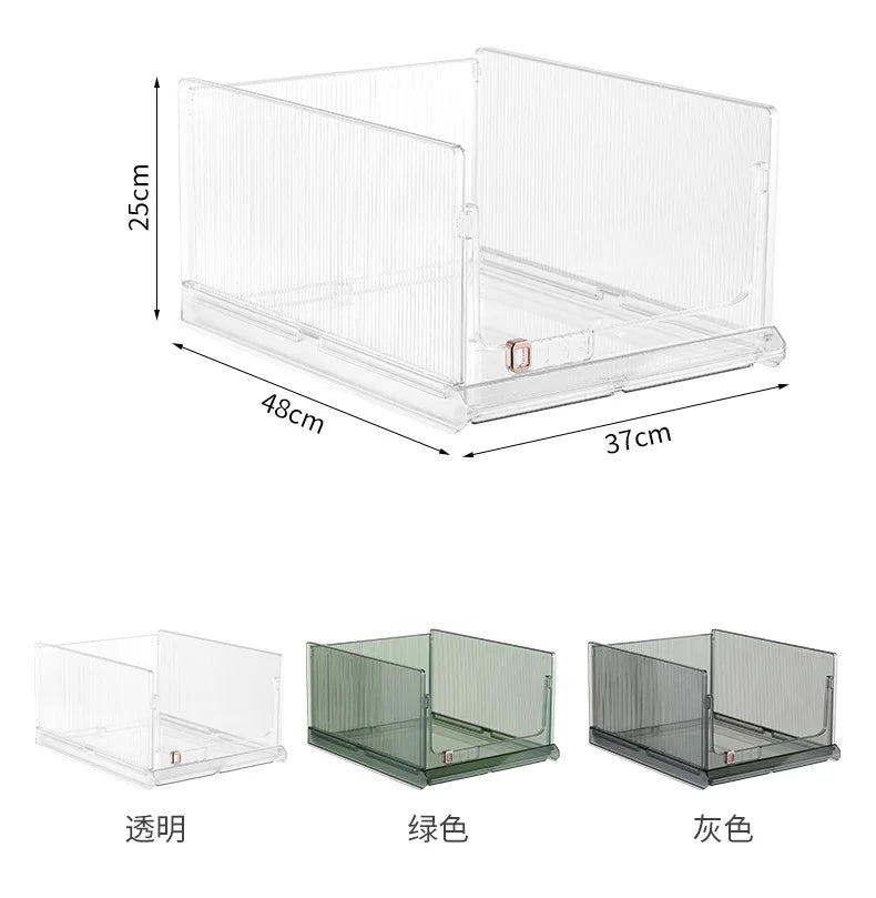 Large Capacity Foldable Storage Box Plastic Clothes Organizer Transparent Home Storage Trunk for Clothes Sundries Organizer