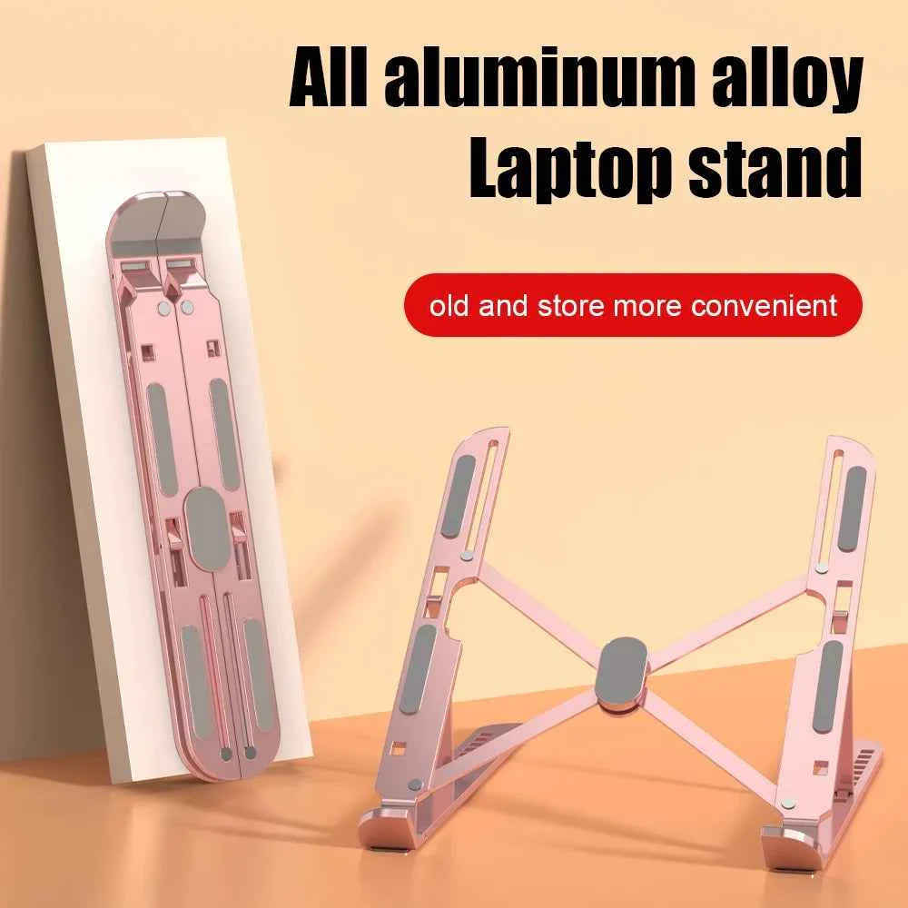 Aluminum Alloy Laptop Holder Stand Adjustable Foldable Portable for Notebook Computer Bracket Lifting Cooling Holder Non-slip