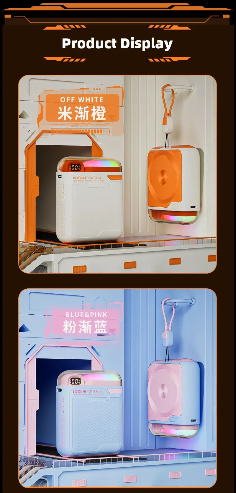 10000mAh Wireless Power Bank with Stand USB C Cable PD20W Fast Charging Magnetic External Spare Battery for IPhone Samsung Xiaom