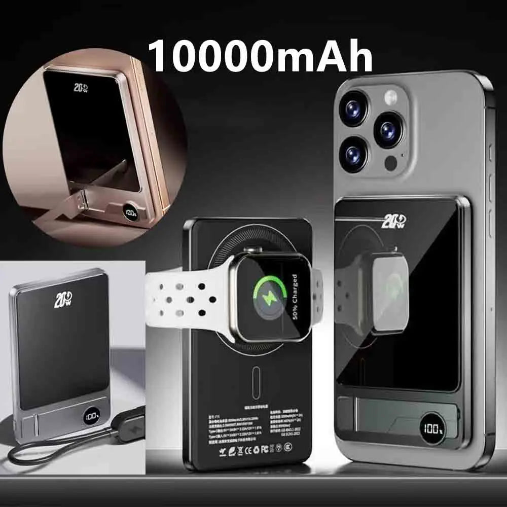 Ultra Slim 10000mAh Magnetic Power Bank CCC Certified Fast Charger for iPhone Watch Wireless Portable Battery For Samsung