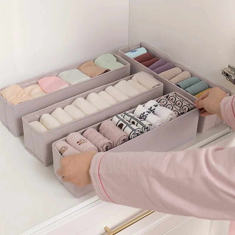 Foldable Underwear Socks Storage Box Panties Storage Boxes Clothes Organizer Cabinets Drawers Bedroom Wardrobe Separator Case