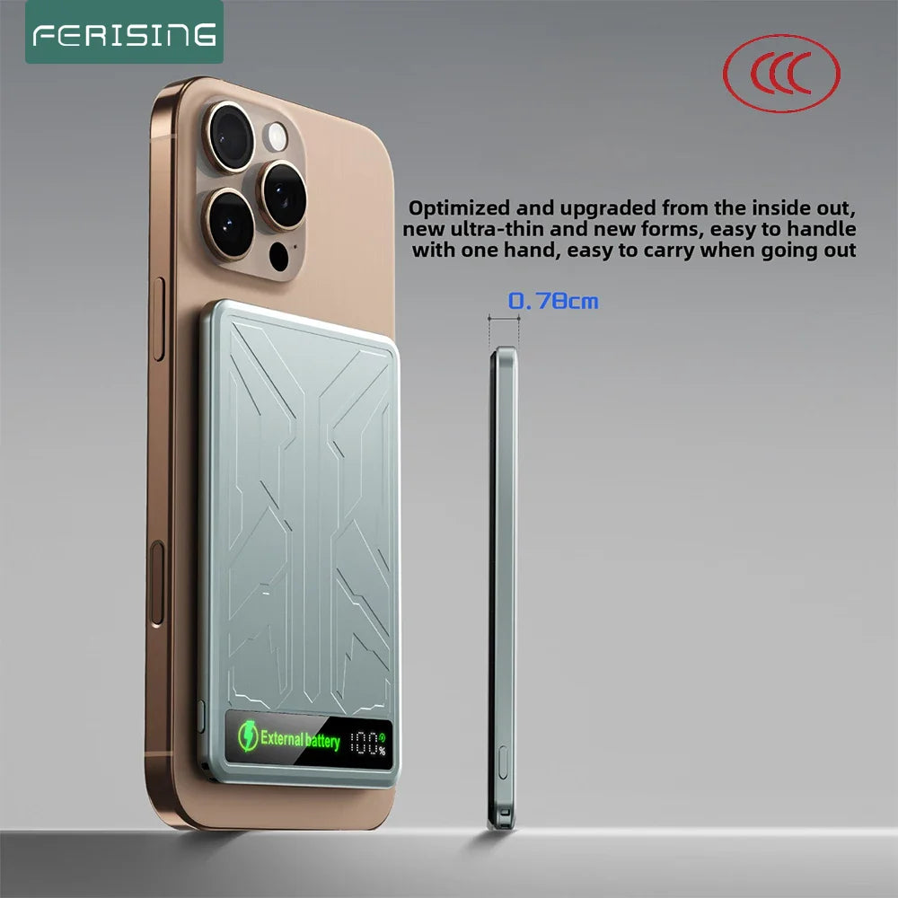 10000mAh CCC 3C Magsafe Power Bank Magnetic Wireless Phone Charger External Battery 20W Fast Charging for IPhone 16 15