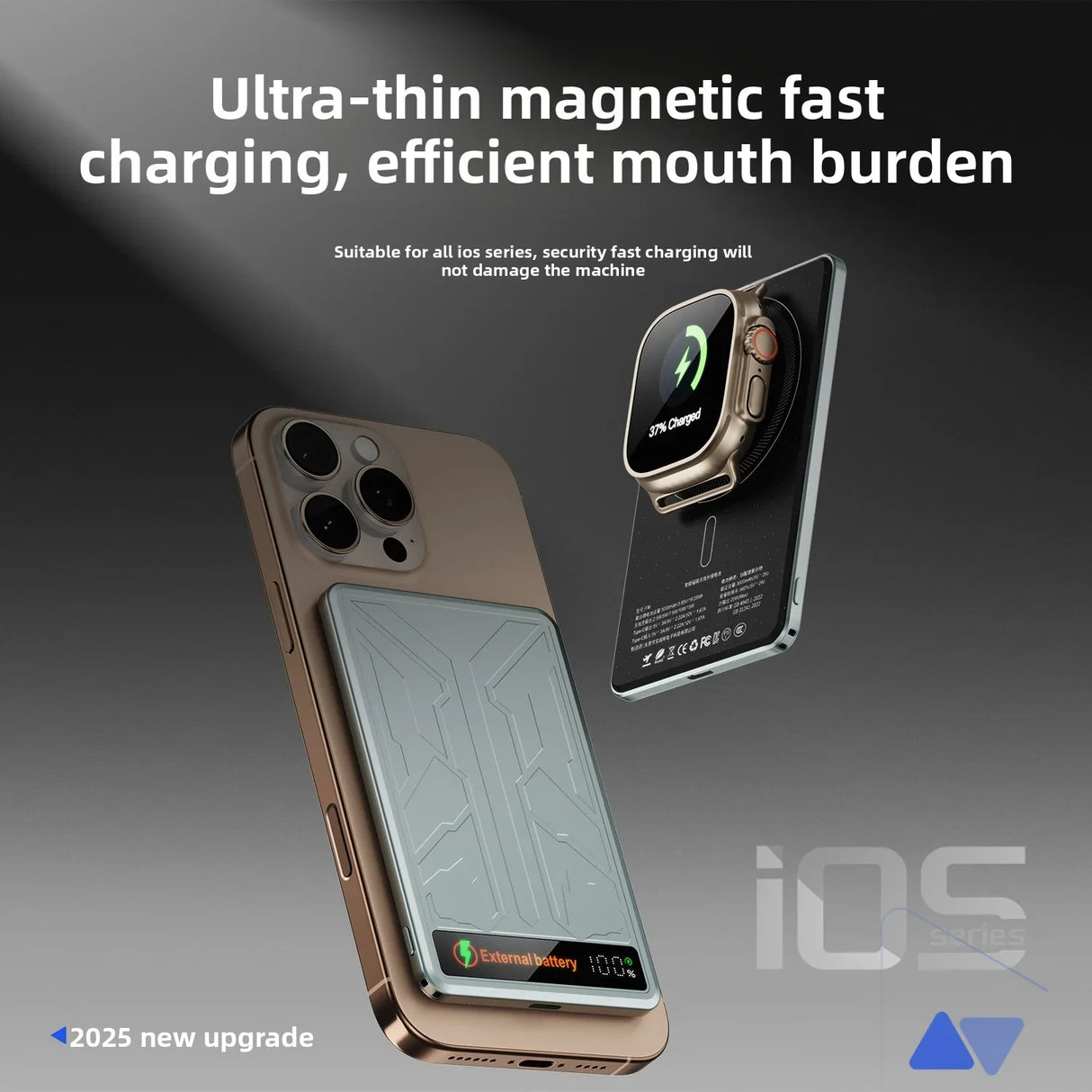 10000mAh CCC 3C Magsafe Power Bank Magnetic Wireless Phone Charger External Battery 20W Fast Charging for IPhone 16 15