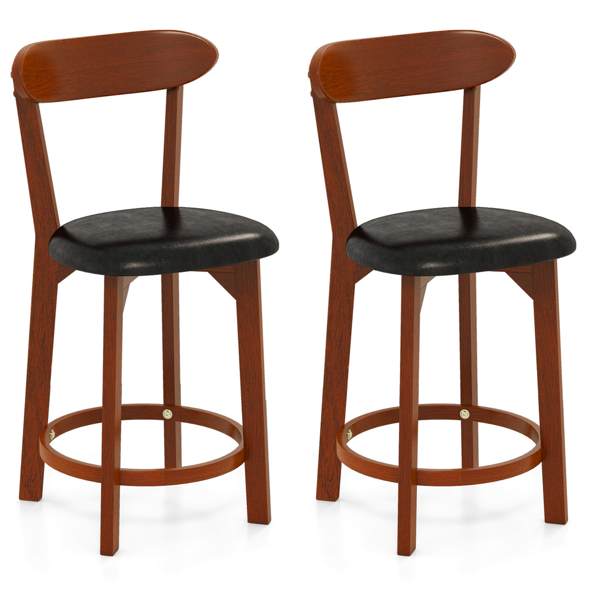 Set of 2 29 Inch Modern Armless Upholstered Cushioned Seat Island Dining Chairs for Kitchen