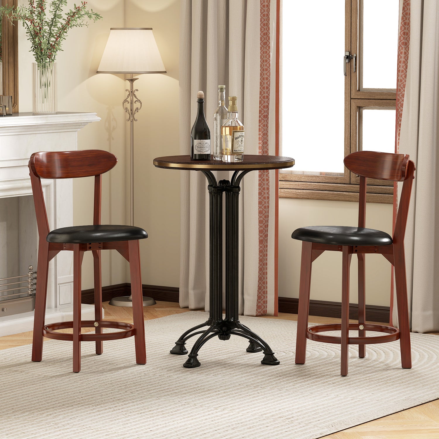 Set of 2 29 Inch Modern Armless Upholstered Cushioned Seat Island Dining Chairs for Kitchen