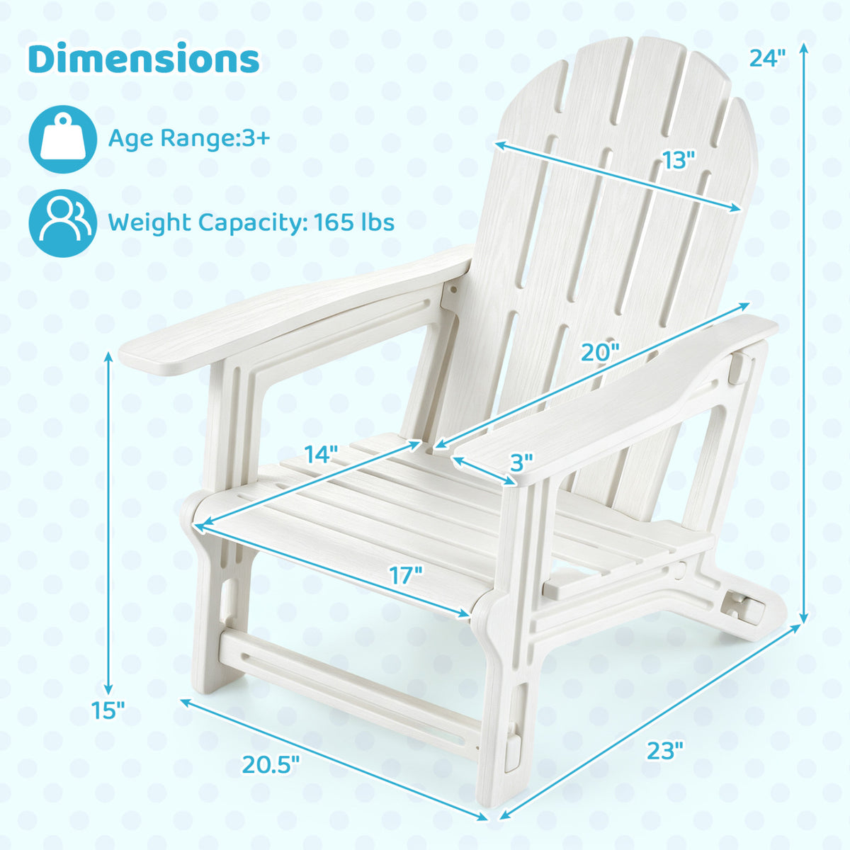 Set of 2 All-Weather Outdoor Kids Patio Seating with Ergonomic Design