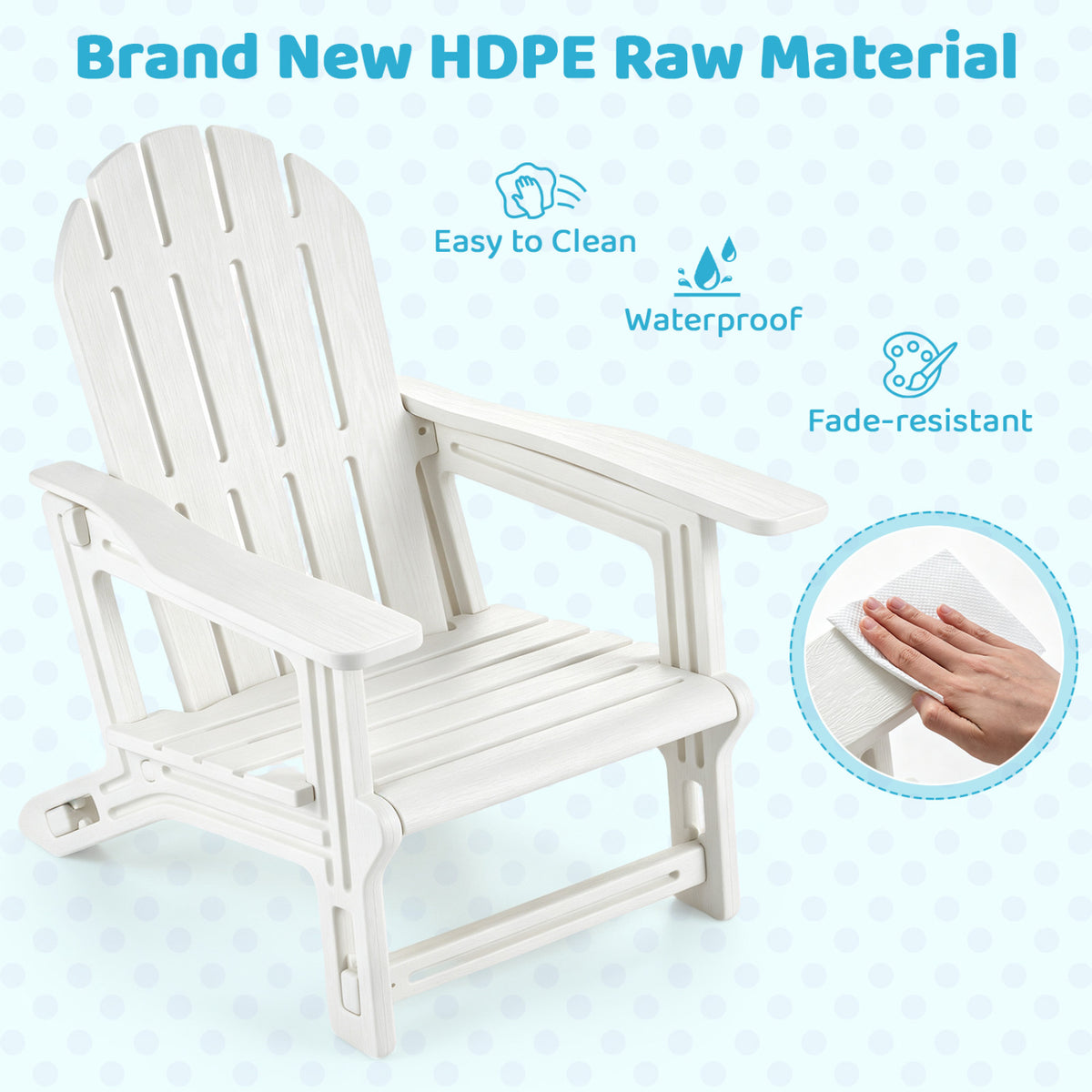 Set of 2 All-Weather Outdoor Kids Patio Seating with Ergonomic Design