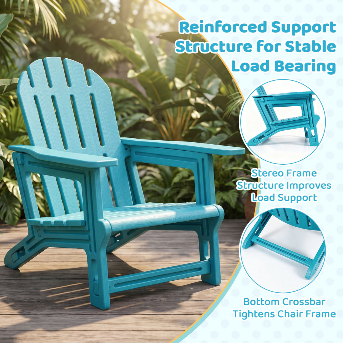 Set of 2 All-Weather Outdoor Kids Patio Seating with Ergonomic Design