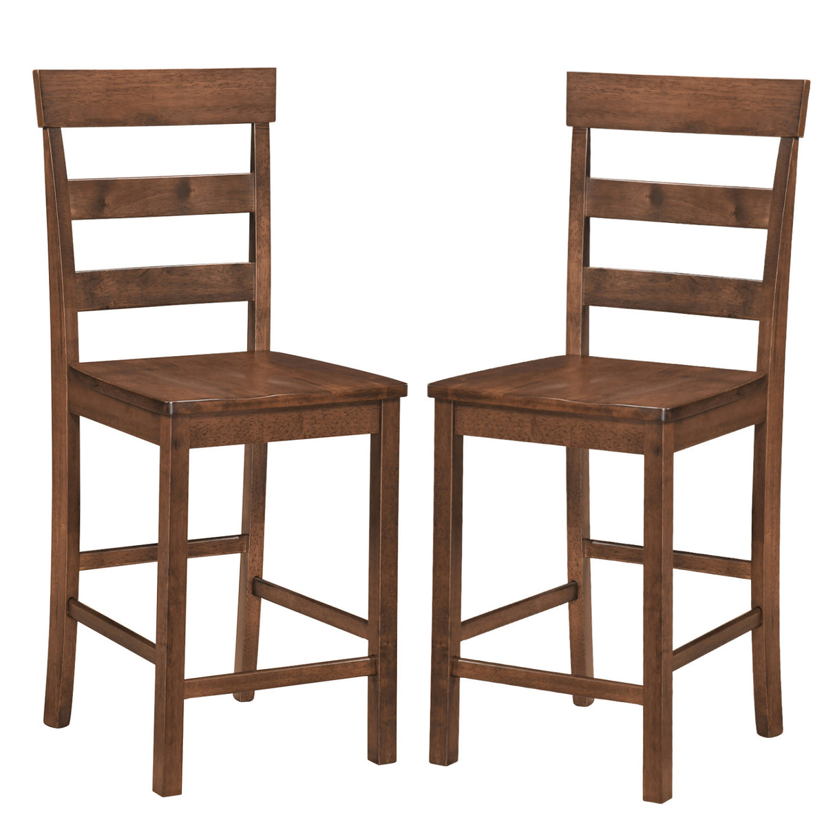 Set of 2/4 Counter Height Bar Stools with Rubber Wood Frame for Home Dining Room