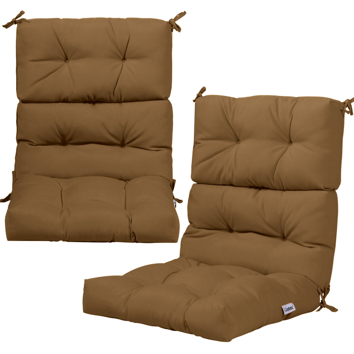 Set of 2 High Back Chair Cushion with Adjustable Height