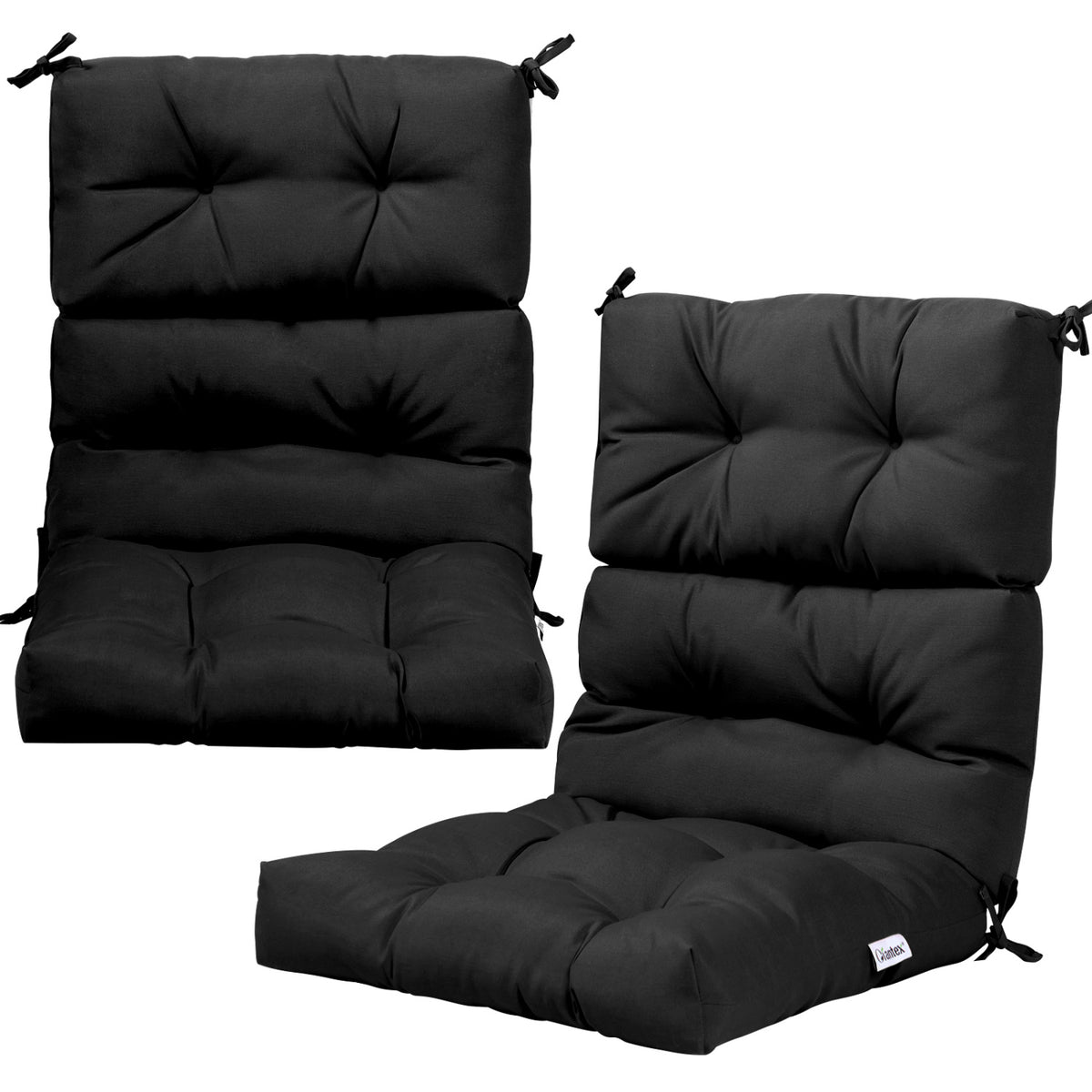Set of 2 High Back Chair Cushion with Adjustable Height